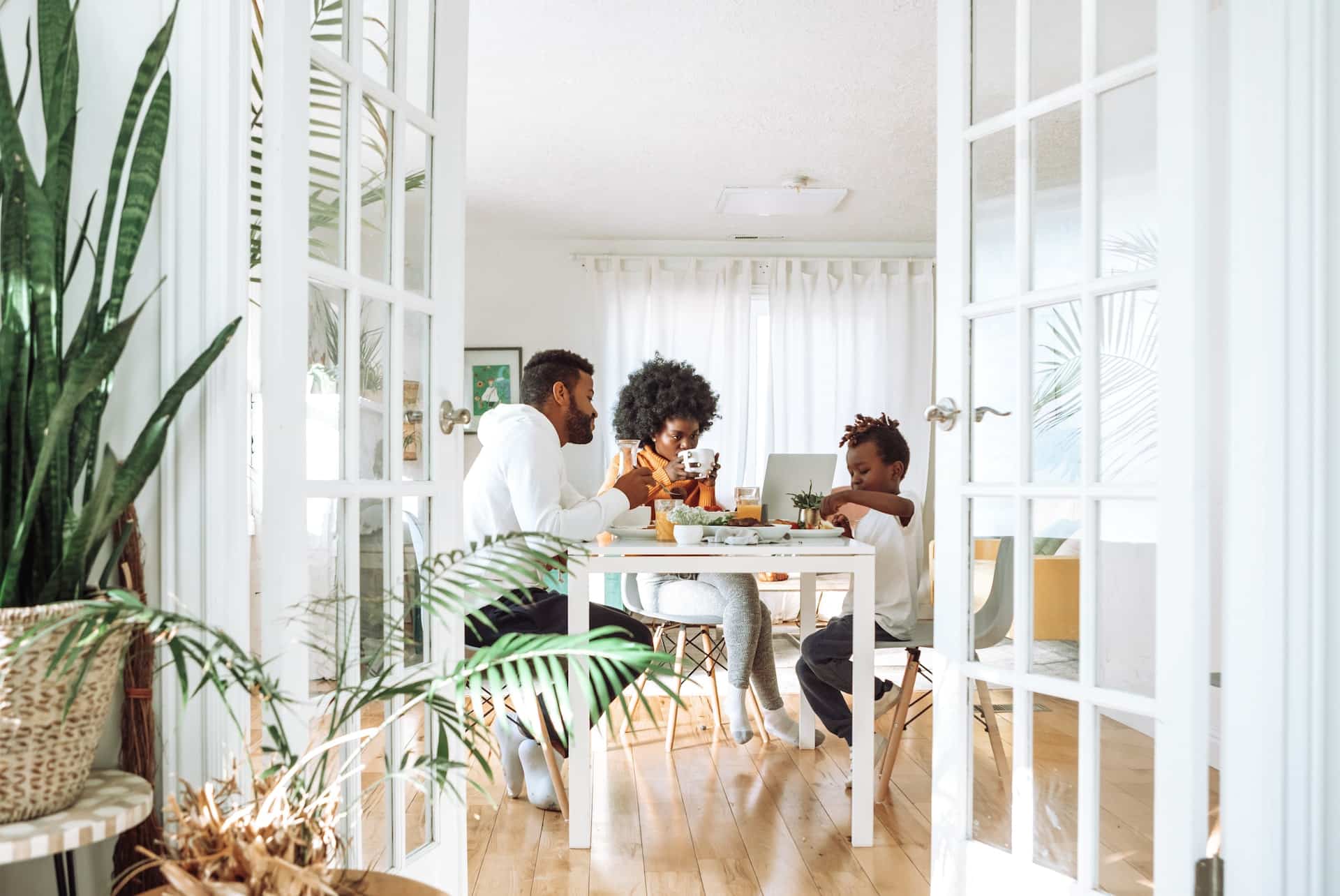 family in new home